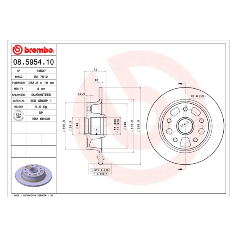Remschijven Achteras Brembo Premium