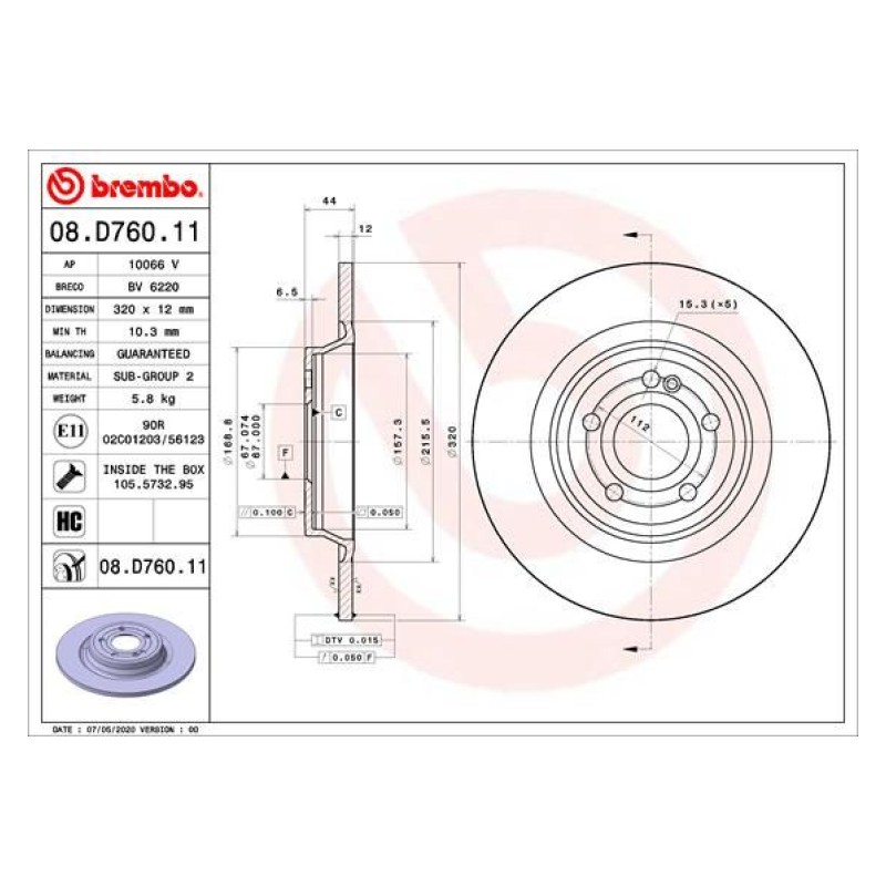 Remschijven Achteras Brembo Premium