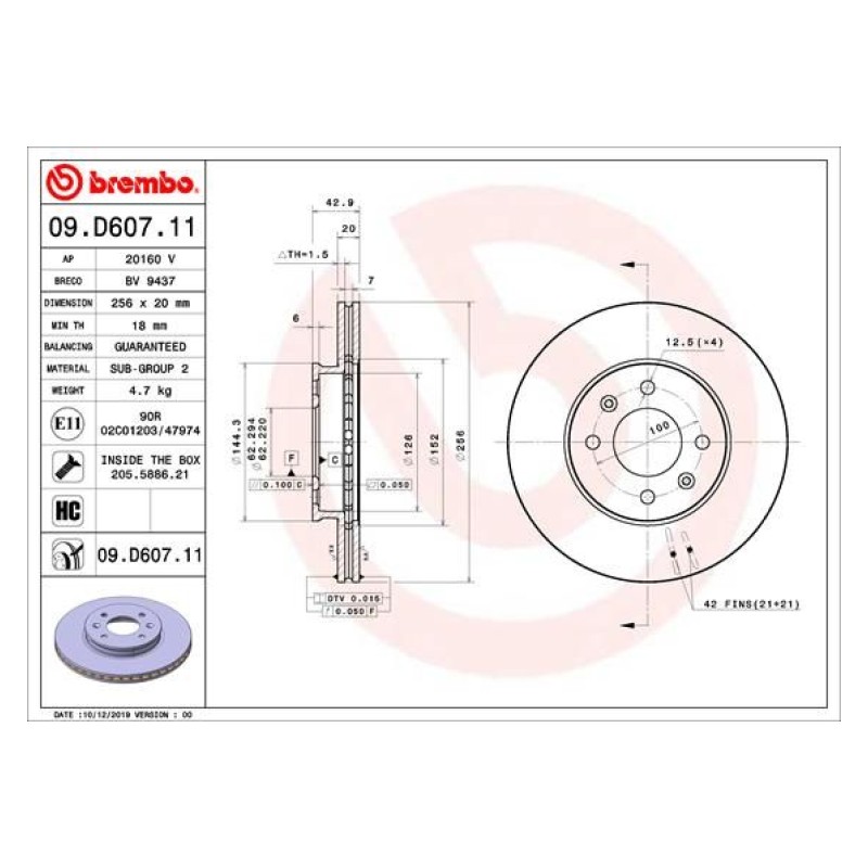 Remschijven Vooras Brembo Premium
