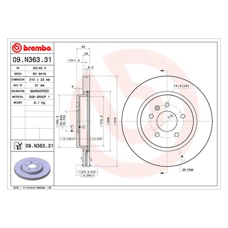 Remschijven Achteras Brembo Premium